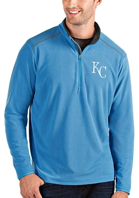 Antigua Kansas City Royals Mens Blue Glacier Long Sleeve Qtr Zip Pullover