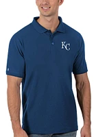 Antigua Kansas City Royals Mens Blue Legacy Pique Design Short Sleeve Polo