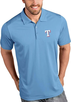 Antigua Texas Rangers Mens Blue Tribute Short Sleeve Polo