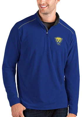 Antigua Pitt Panthers Mens Blue Glacier Long Sleeve Qtr Zip Pullover