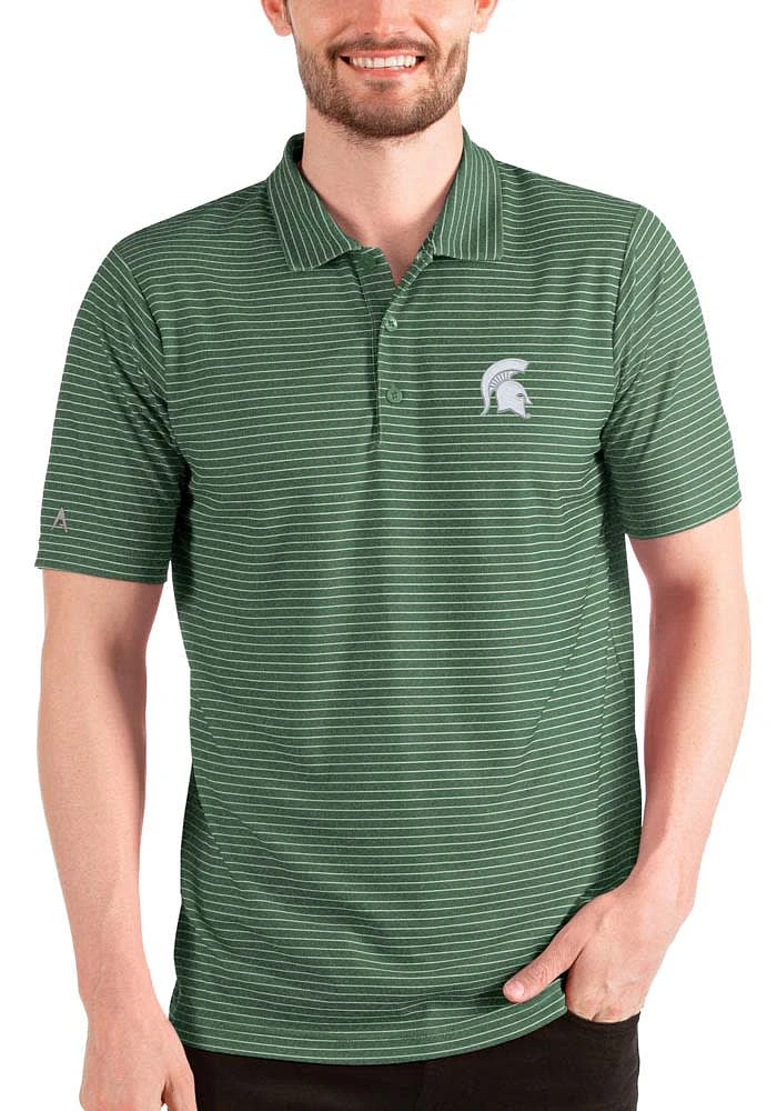 Antigua Michigan State Spartans Mens Green Esteem Short Sleeve Polo