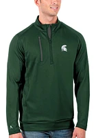 Antigua Michigan State Spartans Mens Green Generation Edition Long Sleeve Qtr Zip Pullover