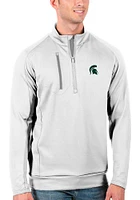 Antigua Michigan State Spartans Mens White Generation Series Long Sleeve Qtr Zip Pullover