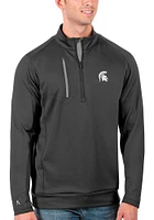 Antigua Michigan State Spartans Mens Charcoal Generation Long Sleeve Qtr Zip Pullover