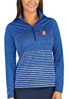 Antigua Philadelphia 76ers Womens Blue Pace Qtr Zip Pullover
