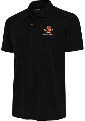 Antigua Iowa State Cyclones Mens Black Tribute Short Sleeve Polo
