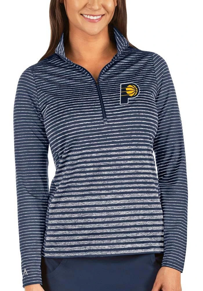 Antigua Indiana Pacers Womens Navy Blue Pace Qtr Zip Pullover