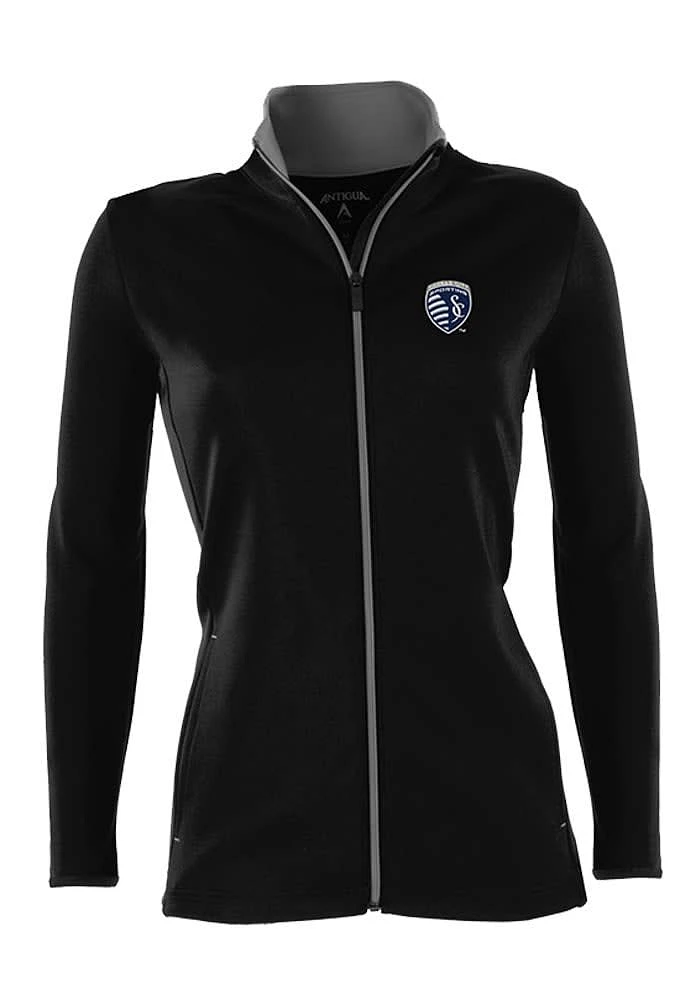 Antigua Sporting Kansas City Womens Black Leader Light Weight Jacket