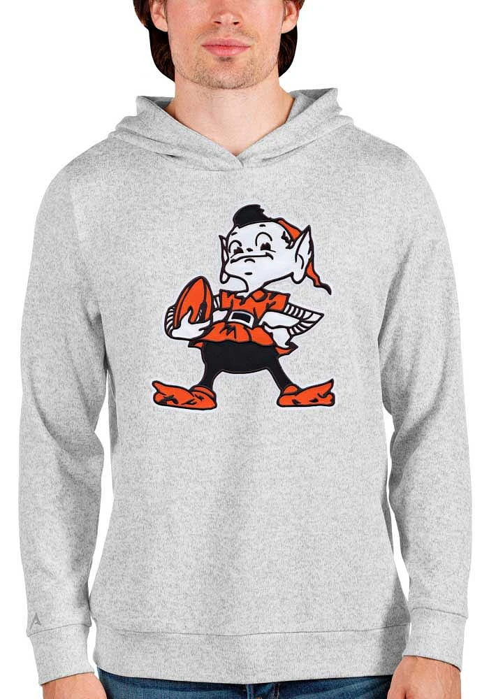 Antigua Cleveland Browns Mens Grey Absolute Long Sleeve Hoodie