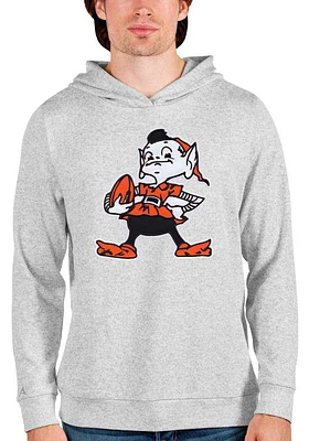 Antigua Cleveland Browns Mens Grey Absolute Long Sleeve Hoodie
