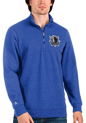 Antigua Dallas Mavericks Mens Blue Action Long Sleeve Qtr Zip Fashion Pullover