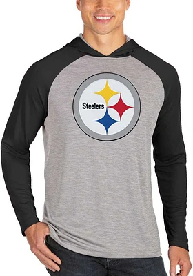 Antigua Pittsburgh Steelers Mens Grey Cannon Hood