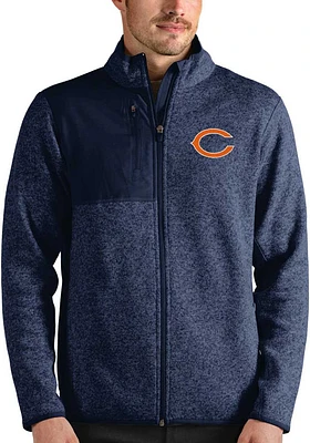Antigua Chicago Bears Mens Navy Blue Fortune Medium Weight Jacket