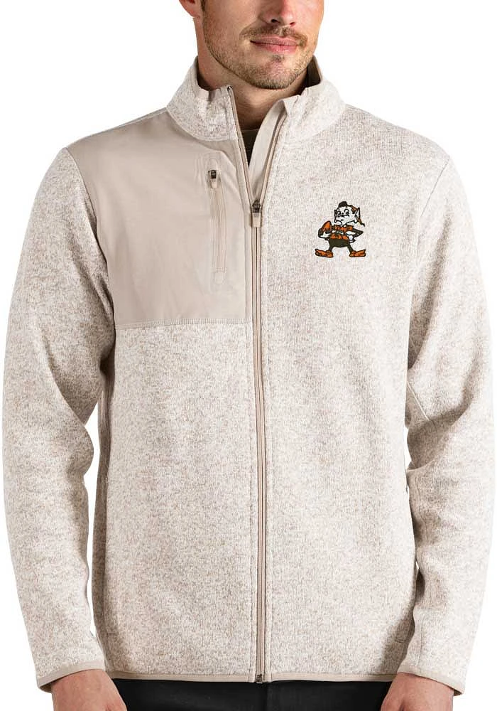 Antigua Cleveland Browns Mens White Fortune Medium Weight Jacket