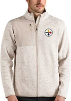 Antigua Pittsburgh Steelers Mens White Fortune Medium Weight Jacket
