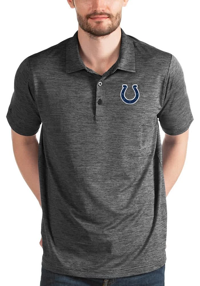 Antigua Indianapolis Colts Mens Black Metric Short Sleeve Polo