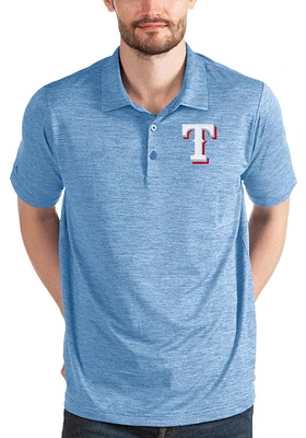 Antigua Texas Rangers Mens Light Blue Metric Short Sleeve Polo