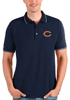 Antigua Chicago Bears Mens Navy Blue AFFLUENT Short Sleeve Polo