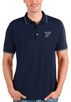 Antigua St Louis Blues Mens Navy Blue AFFLUENT Short Sleeve Polo