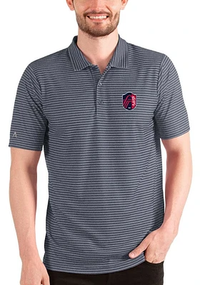 Antigua St Louis City SC Mens Navy Blue ESTEEM Design Short Sleeve Polo