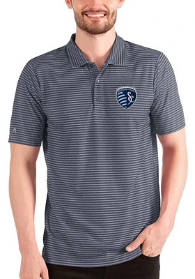 Antigua Sporting Kansas City Mens Navy Blue ESTEEM DESIGN Short Sleeve Polo