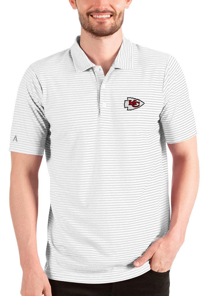 Antigua Kansas City Chiefs Mens White ESTEEM Short Sleeve Polo