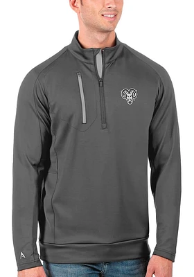 Antigua West Chester Golden Rams Mens Charcoal Generation Long Sleeve Qtr Zip Pullover