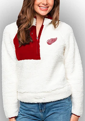 Antigua Detroit Red Wings Womens White Fusion Qtr Zip