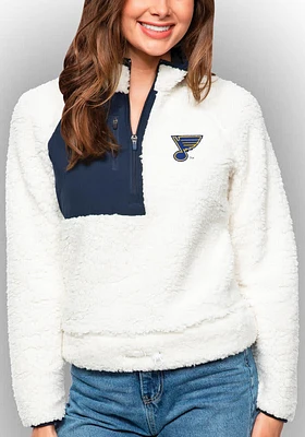 Antigua St Louis Blues Womens White Fusion Qtr Zip