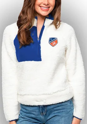 Antigua FC Cincinnati Womens White Fusion 1/4 Zip Pullover