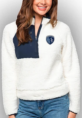 Antigua Sporting Kansas City Womens White Fusion Qtr Zip