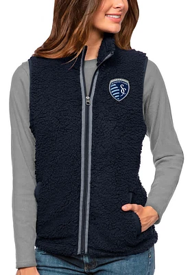 Antigua Sporting Kansas City Womens Navy Blue Grace Vest