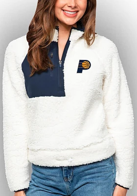 Antigua Indiana Pacers Womens White Fusion Qtr Zip