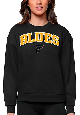 Antigua St Louis Blues Womens Black Victory Classic Crew Sweatshirt