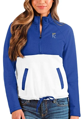 Antigua Kansas City Royals Womens Blue Harbor Qtr Zip