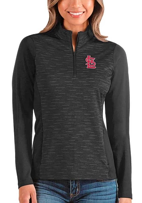 Antigua St Louis Cardinals Womens Black Select Qtr Zip Pullover