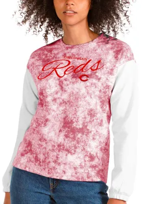 Antigua Cincinnati Reds Womens Red Fetch Crew Sweatshirt