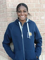 Antigua Indiana Pacers Womens Navy Blue Victory Long Sleeve Full Zip Jacket