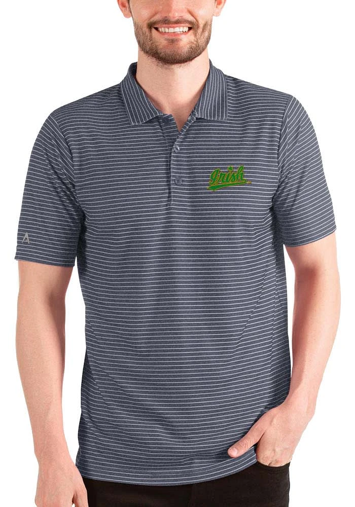 Antigua Notre Dame Fighting Irish Mens Navy Blue Esteem Short Sleeve Polo