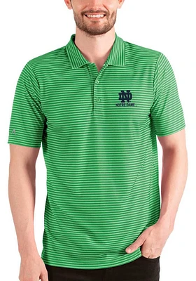 Antigua Notre Dame Fighting Irish Mens Green Esteem Short Sleeve Polo