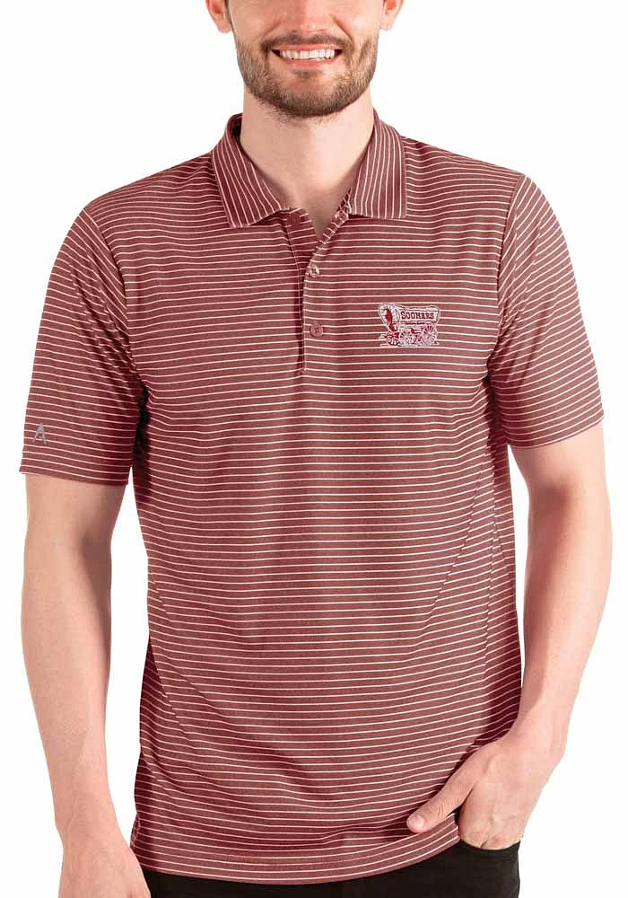 Antigua Oklahoma Sooners Mens Crimson Esteem Short Sleeve Polo