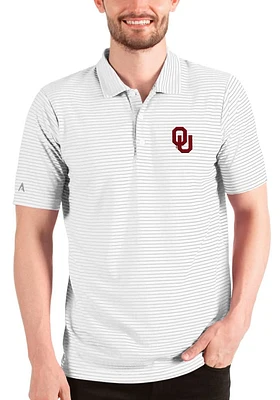 Antigua Oklahoma Sooners Mens White Esteem Short Sleeve Polo