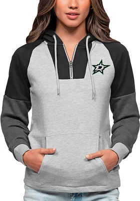 Antigua Dallas Stars Womens Grey Jackpot Hooded Sweatshirt