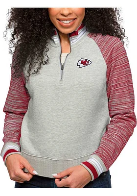 Antigua Kansas City Chiefs Womens Grey Arena Qtr Zip