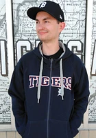 Antigua Detroit Tigers Mens Navy Blue Victory Wordmark Long Sleeve Full Zip Jacket