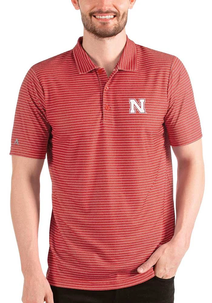 Antigua Nebraska Cornhuskers Mens Red Esteem Short Sleeve Polo