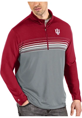 Antigua Indiana Hoosiers Mens Crimson Pace Long Sleeve Qtr Zip Pullover