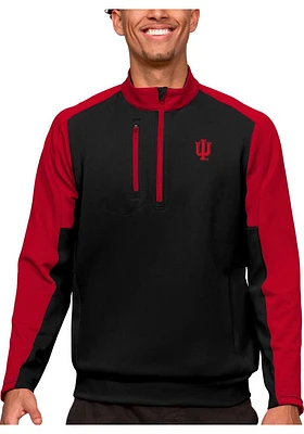 Antigua Indiana Hoosiers Mens Black Team Long Sleeve Qtr Zip Pullover