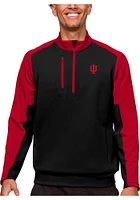 Antigua Indiana Hoosiers Mens Black Team Long Sleeve Qtr Zip Pullover