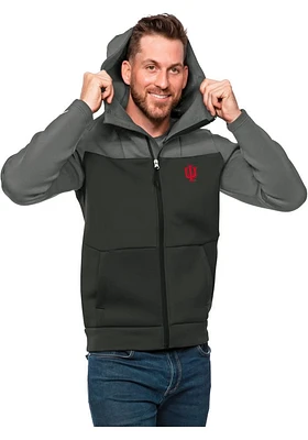 Antigua Indiana Hoosiers Mens Charcoal Protect Scuba Hood